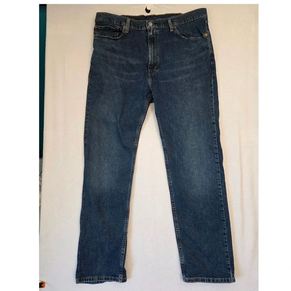 Levis 505 Regular Fit Jeans 40x32 Blue Denim Straight Leg Classic Workwear